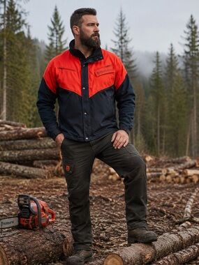 Vintage Husqvarna Protective Cutting Jacket Men’s Size L Made In Canada